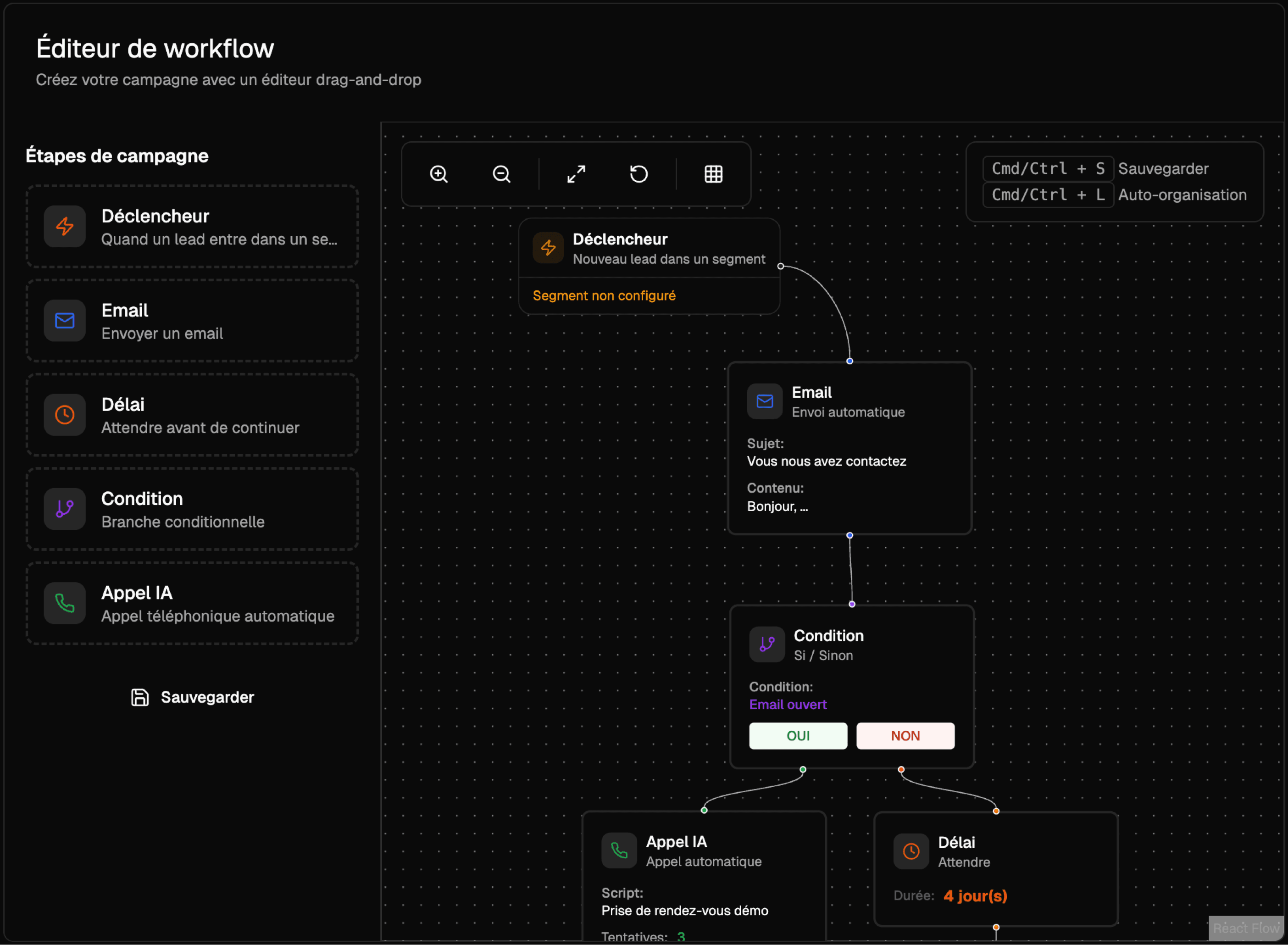 CRM et automatisations GrowthOS